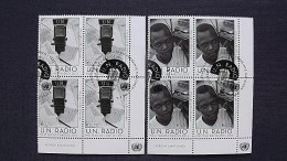 UNO-Wien 764/5 Oo/FDC-cancelled Eckrandviererblock ´D´, UN-Radio - Welttag Des Radios - Used Stamps