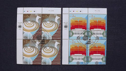 UNO-Wien 830/1 Oo/FDC-cancelled Eckrandviererblock ´A´, Freimarken: UNO-Gebäude - Used Stamps