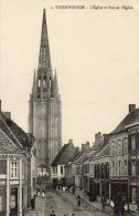 CPA- STEENWOORDE (59) - Aspect De La Rue De L'Eglise Dans Les Années 20 - Steenvoorde