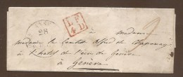 Pas Connaisseur - Petite Lettre Envoyée De FRANCE Pour La SUISSE - Verso; Cachet GENEVE 1838 - ...-1845 Voorlopers