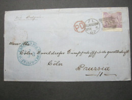 1867 , Cover From GLASGOW To Germany, Stamp Defect - Cartas & Documentos