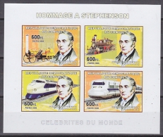 Congo 2006 Stephenson / Railway M/s IMPERFORATED ** Mnh (26940J) - Mint/hinged