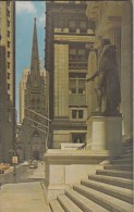 USA, Trinity Church Looking Down Wall Street, New York City, Unused Postcard [16451] - Churches