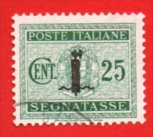 1944 (63) Segnatasse Ssovrastampati Con Piccolo Fascio Cent 25 (usato) - Leggi Messaggio Del Venditore - Taxe