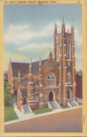 USA, St. John's Catholic Church, Stamford, Connecticut, Unused Linen Postcard [16453] - Stamford