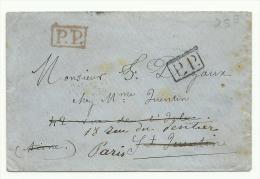 Lettre En Franchise Militaire D´un Soldat Pour St Quentin, Réexpédiée à Paris, Avant Le Siège, - War 1870