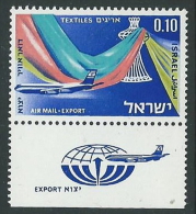 1968 ISRAELE POSTA AEREA AEREI 10 A CON APPENDICE MNH ** - T4 - Luftpost