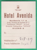 Carte - Hôtel Avenida - Bilbao - Spanien