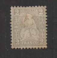 N911.-. SWITZERLAND / SUIZA.-. 1862. " SITZENDE HELVETIA ". MI#: 20 .-. MH  . CV:€ 130.00 - Unused Stamps