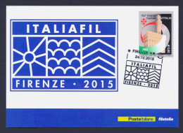 2015 ITALIA REPUBBLICA "ITALIAFIL 2015" CARTOLINA FILATELICA (ANN. FIRENZE 24/10/2015) (0231/1000) - Otros
