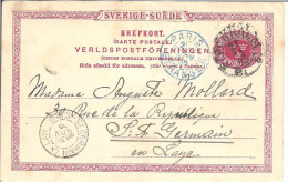 CP Expédiée De Stockholm 27/11/1895 Cachet Paris Etranger - Briefe U. Dokumente