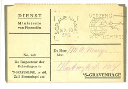 HANDGESCHREVEN BRIEF Van De INSPECTEUR  Der BELASTINGEN Uit 1956 Naar 's-GRAVENHAGE (10.380h) - Covers & Documents