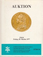 Auktion - Zürich - 28-10-1977 - Société De Banque Suisse - Schweizerischer Bankveren - Catalogue De La Vente - Allemand