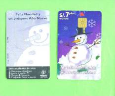 PERU - Chip Phonecard/Christmas/Snowman - Pérou