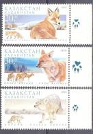 1999.Kazakhstan,  Fauna Of Kazakhstan, Fox, Wolf, Karsak, 3v, Mint/** - Kazachstan