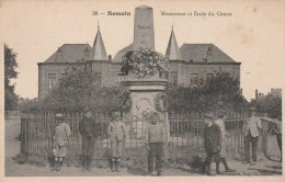 SOMAIN (Nord) - Monument Et Ecole Du Centre - Animée - Other & Unclassified