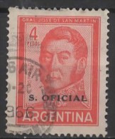 ARGENTINA 1955 Official - San Martin - 4p Red FU - Oficiales