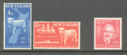 Neuseeland New Zealand 1957 - Michel Nr. 368 - 370 * - Neufs