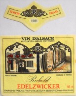 ETIQUETTE De VIN D'ALSACE - EDELZWICKER 1981 - Raymond RABOLD - En Bon état - - Riesling