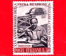 ITALIA - Usato - 1967 - 25º Anniversario Della Prima Reazione Nucleare A Catena - 50 L. &bull; Ritratto Di Enrico Fermi - 1961-70: Oblitérés