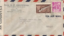 Dominicana 1942 Puerto Plata Censored Cover Examined By 1788 - Dominicaine (République)