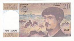 **** BILLET 20 FRANCS DEBUSSY 1983 ALPHABET W.011 N° 001860 **** EN ACHAT IMMEDIAT !!! - 20 F 1980-1997 ''Debussy''