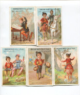 CHOCOLAT IBLED 5 CHROMOS SERIE DON QUICHOTTE BERGER ANE CHEVAL MOULIN BASTER VIEILLEMARD CERVANTES CIRCA 1880 - Ibled