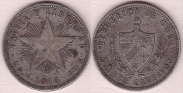 1916-MN-109 CUBA REPUBLICA 20c KM# 13.2 1916. ESTRELLA. SILVER 5 Gr - Cuba