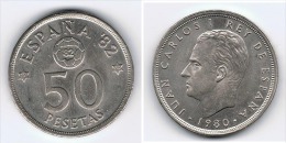 ESPAÑA JUAN CARLOS I 50 PESETAS 1980 80  FUTBOL - 50 Peseta