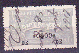 Fiscal/ Revenue, Portugal 1918 - Estampilha Fiscal, Cinza/ Azul -|- 0$03 - Oblitérés