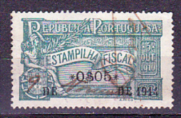Fiscal/ Revenue, Portugal 1914 - Estampilha Fiscal, Verde -|- 0$05 - Oblitérés