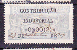 CONTRIBUIÇÃO INDUSTRIAL / ESTAMPILHA FISCAL - 0$00(2)  Azul Claro, 1919 - Oblitérés