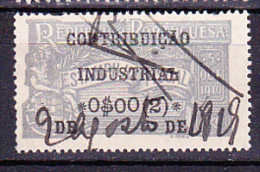 CONTRIBUIÇÃO INDUSTRIAL / ESTAMPILHA FISCAL - 0$00(2)  Azul Claro, 1919 - Oblitérés