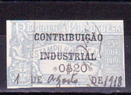 CONTRIBUIÇÃO INDUSTRIAL / ESTAMPILHA FISCAL - 0$20 - Oblitérés