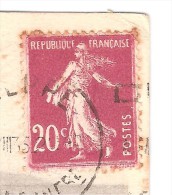 VARIETE Sur Semeuse 20 C INSCRIPTIONS DEDOUBLEES , Sur Carte DIEPPE L'Heure Du Bain / Falaises; 1932, TB - Covers & Documents