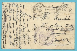 Kaart Met Stempel HOUYET Op 31/8/19 , Met Stempel GROUPEMENT TEMPORAIRE DES ETUDIANTS MILITAIRES D'ANVERS - Lettres & Documents