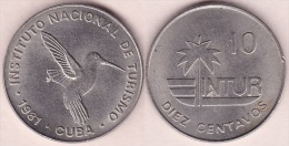 1981-MN-101 CUBA EXCHANGE INTUR COIN. 1981. 10c. KM# 415.1. BIRD AVES PAJAROS COLIBRI ZUNZUN. 10 IN NUMBERS. - Cuba