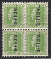 New Zealand 1915-34 Official, Mint No Hinge, Block, See Desc, Sc# , SG O88 - Oblitérés