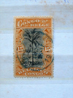 Belgian Congo 1909 Palm Tree -  #43 = 15 $ (thin Area) - Gebruikt
