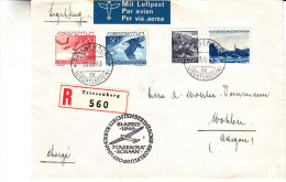Liechtenstein - Lettre Recommandée De 1946 - Oblit Triesenberg - Premier Vol Par Planeur Vers Wohlen - Cachet De Schaan - Briefe U. Dokumente