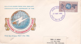 New Zealand 1965 Centenary Of The International Telecommunications Union Souvenir Cover - Cartas & Documentos