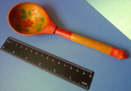 3/3. USSR Russian Khokhloma Hohloma Vintage Soviet Wooden Spoon Soviet Cutlery - Kitchen Decor - Collectibles - Lepels