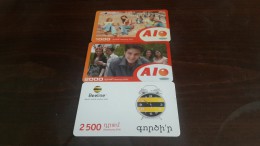 Armania-3prepiad Card-(set A)-(1000,2000,2500)- Used Card+1card Prepiad Free - Arménie