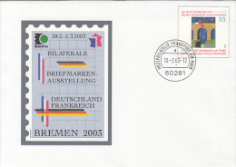 36041- GERMANFRENCH PHILATELIC EXHIBITION IN BREMEN, COVER STATIONERY, 2003, GERMANY - Covers - Used