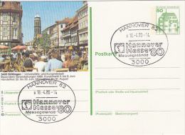 36053- GOTTINGEN SQUARE, CASTLE, POSTCARD STATIONERY, 1980, GERMANY - Illustrated Postcards - Used