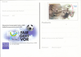 36159- SOCCER, ESSEN PHILATELIC EXHIBITION, POSTCARD STATIONERY, 2000, GERMANY - Storia Postale