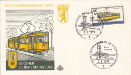 36163- BERLIN PUBLIC TRANSPORTATION, TRAM, TRAMWAY, COVER FDC, 1971, GERMANY-BERLIN - Tramways