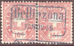 Heimat TI Bellinzona 1885-11-13 Auf 2x 10Ct. Telegraphen-Marken - Telegraafzegels