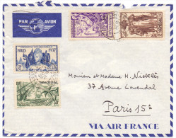 LETTRE OBL DAKAR  PRINCIPAL PAR AVION POUR PARIS - Lettres & Documents