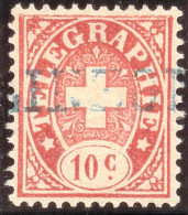 Heimat TI Bellinzona Ca. 1885 10 Cent Telegraphen-Marke Zu# 14 - Télégraphe